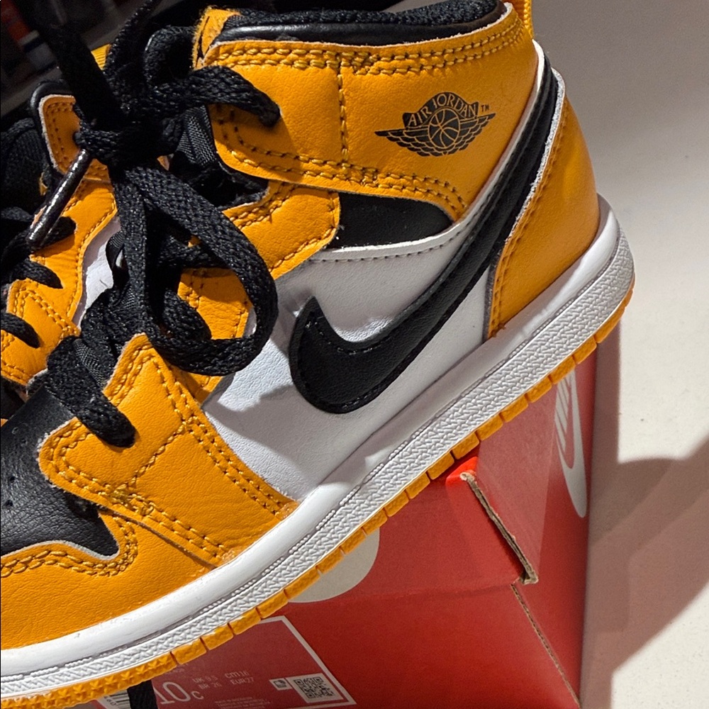 Nike Kids Air Jordan Sneakers - Black, White, and Orange